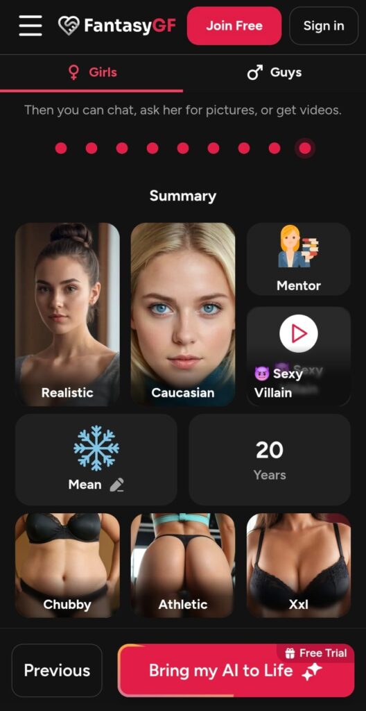 FantasyGF AI Freundin Generator